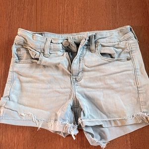 light washed american eagle jean shorts